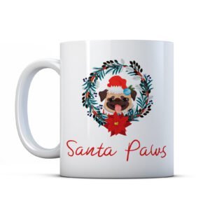Santa Paws Cute Pug Mug