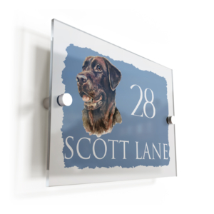 Dog Labrador Acrylic House Sign/Plaque - Personalised