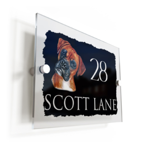 Boxer Dog Acrylic House Sign/Plaque - Personalised