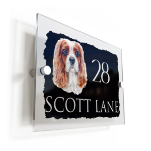 Dog Cavalier King Charles Spaniel Acrylic House Sign/Plaque - Personalised