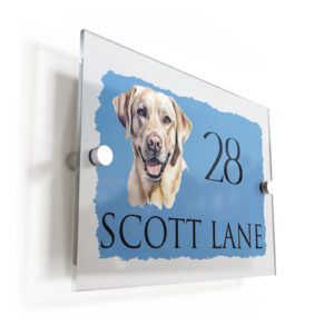 Dog Golden Labrador Acrylic House Sign/Plaque - Personalised