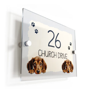 Dachshund Sausage Dog Acrylic House Sign/Plaque - Personalised