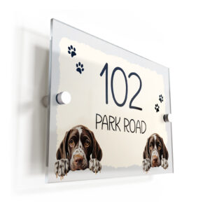 German Shorthaired Pointer Dog Puppy Cream Acrylic House Sign/Plaque - Personalised