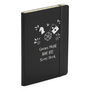Personalised Games Night Score Book - Soft Touch Black Notebook