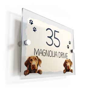 Fox Red Labrador Dog Acrylic House Sign/Plaque - Personalised