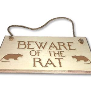 Beware Of The Rat - Engraved wooden wall plaque/sign