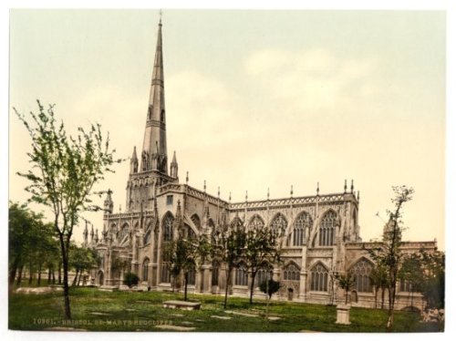 Fingerprints Bristol, St. Mary Redcliffe Church - English Photochrome - EPC096 Superior Canvas A3 Size
