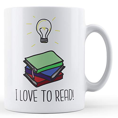 i love to read - bookworm gift mug